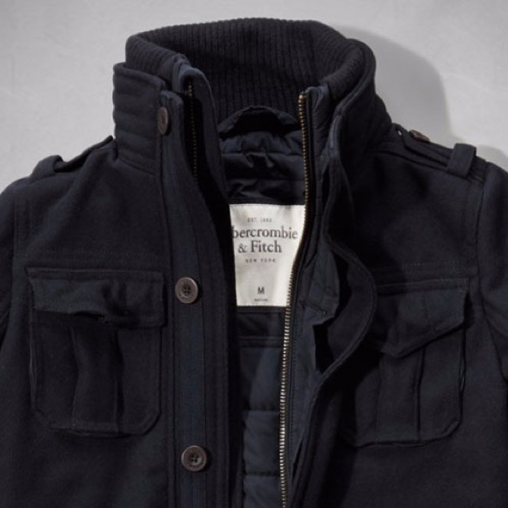 ABERCROMBIE AND FITCH WOOL COAT AF LARGE